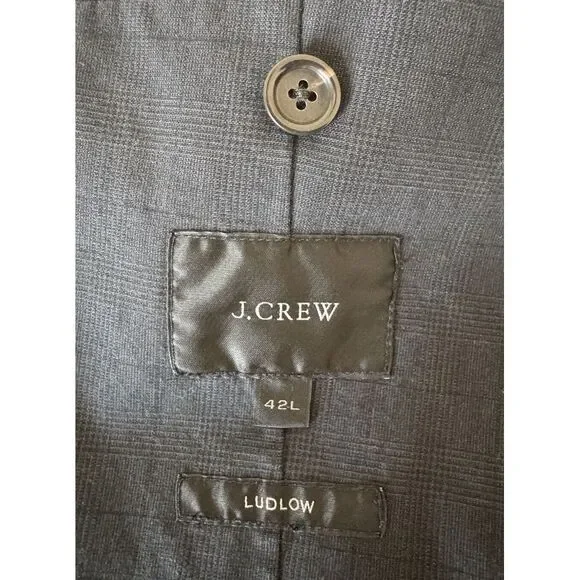 J Crew Ludlow Mens Cotton Unstructured Blazer‎ Sport Coat Jacket Glen Check 42L - Picture 4 of 11